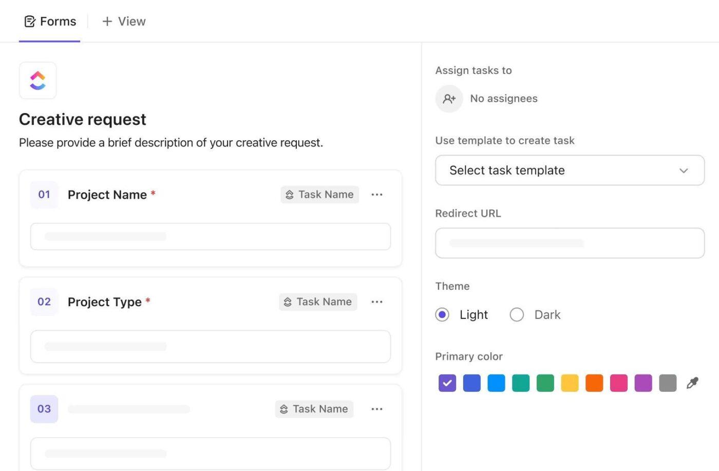 Capture leads with all the fields you need with ClickUp Forms