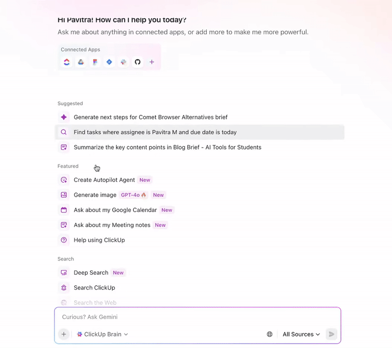 Switch between top AI models for your summarization tasks with ClickUp BrainGPT