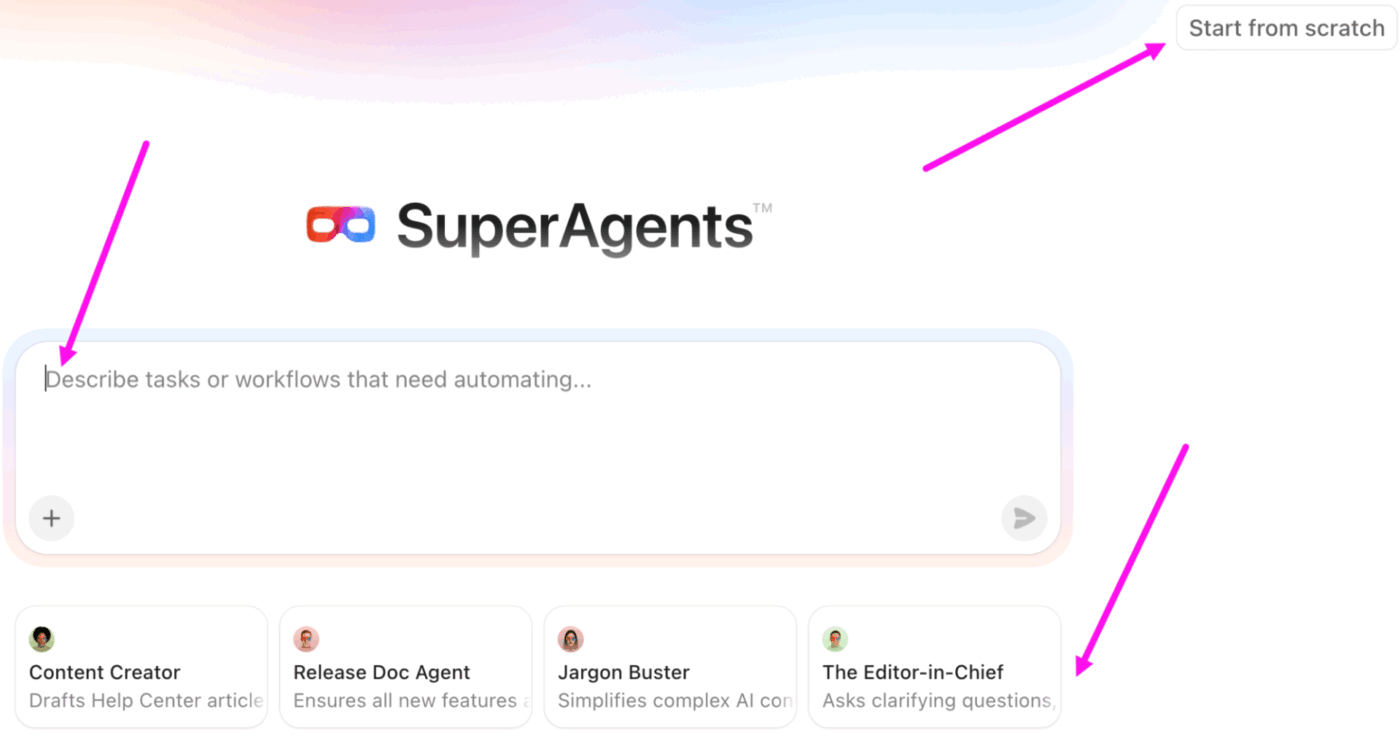 ClickUp Super Agents: Válassza ki az összes Super Agentet, hogy egyet hozzon létre.