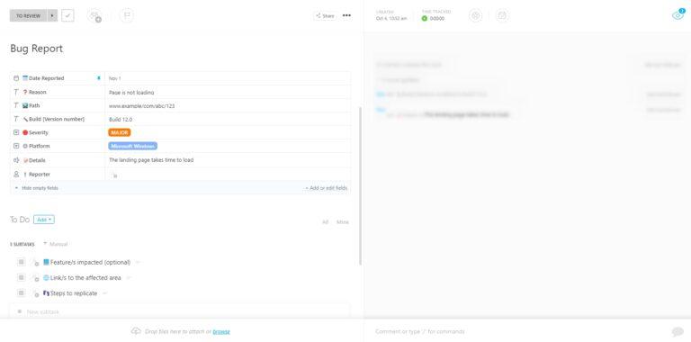 ClickUp bug report template: how to use claude for debugging featured image