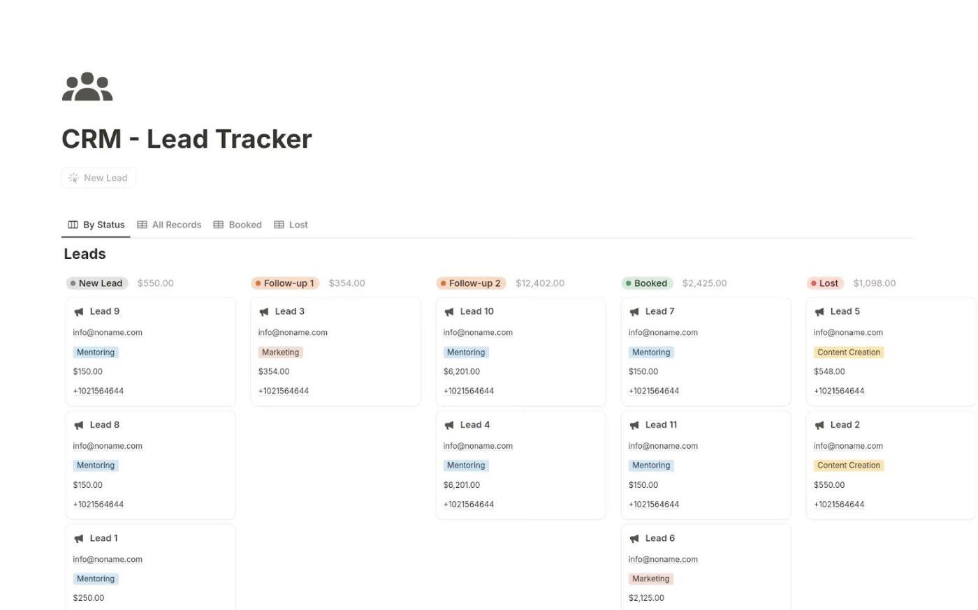 Notion CRM Templates
