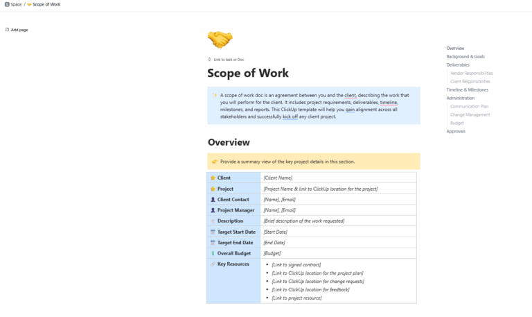 Work Contract Template by ClickUp: plumbing contract template