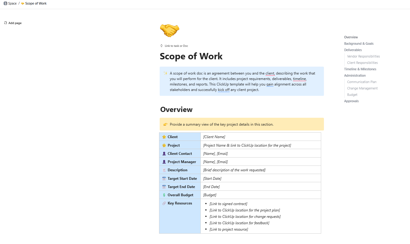 Work Contract Template by ClickUp: plumbing contract template