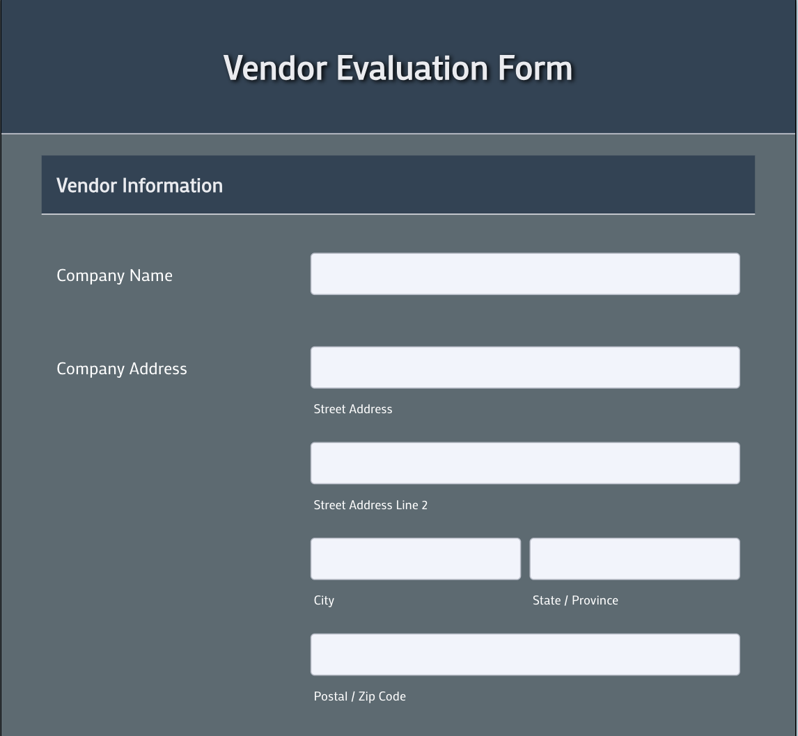 Vendor Evaluation Form by Jotform