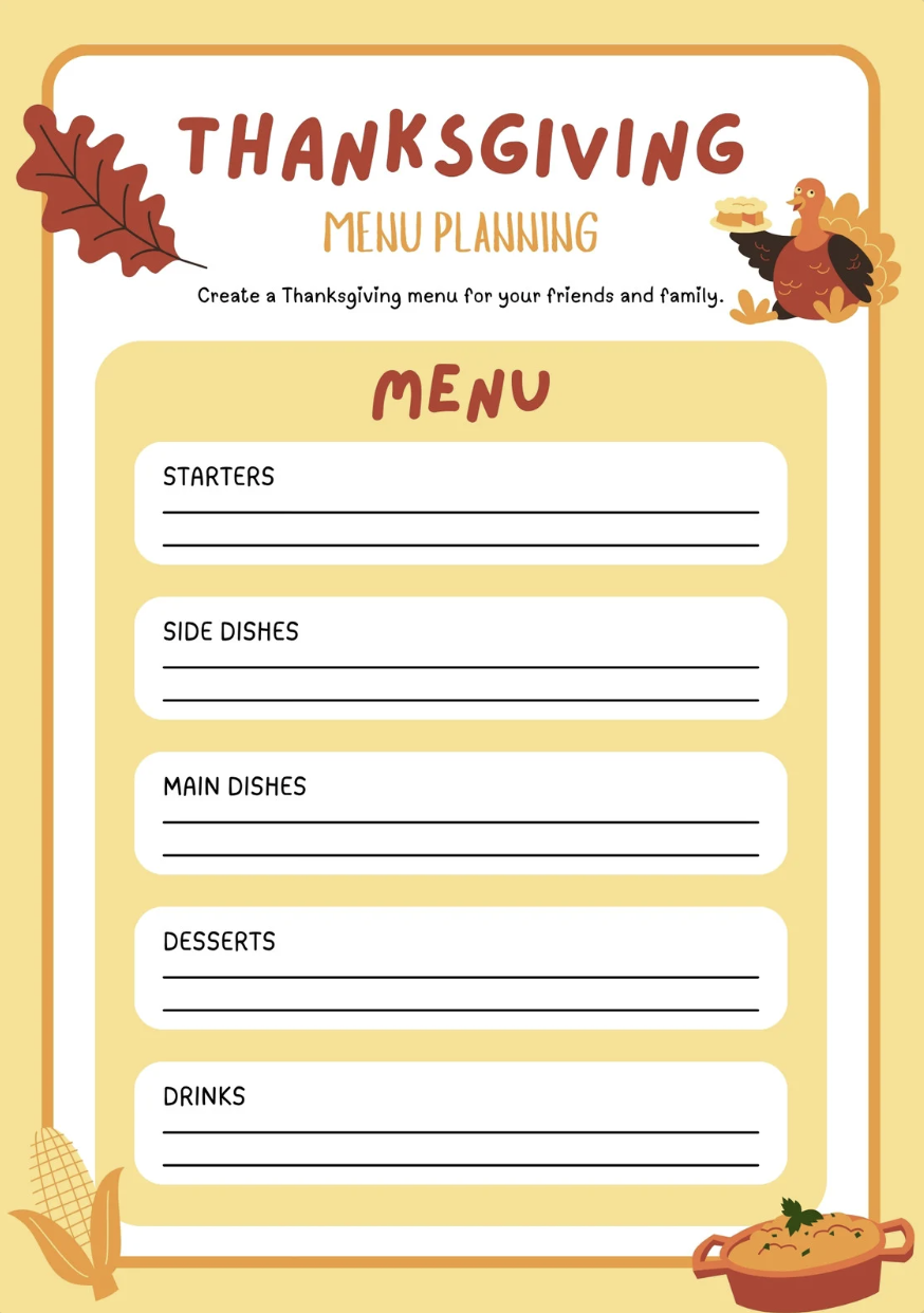 Thanksgiving Planning by Canva