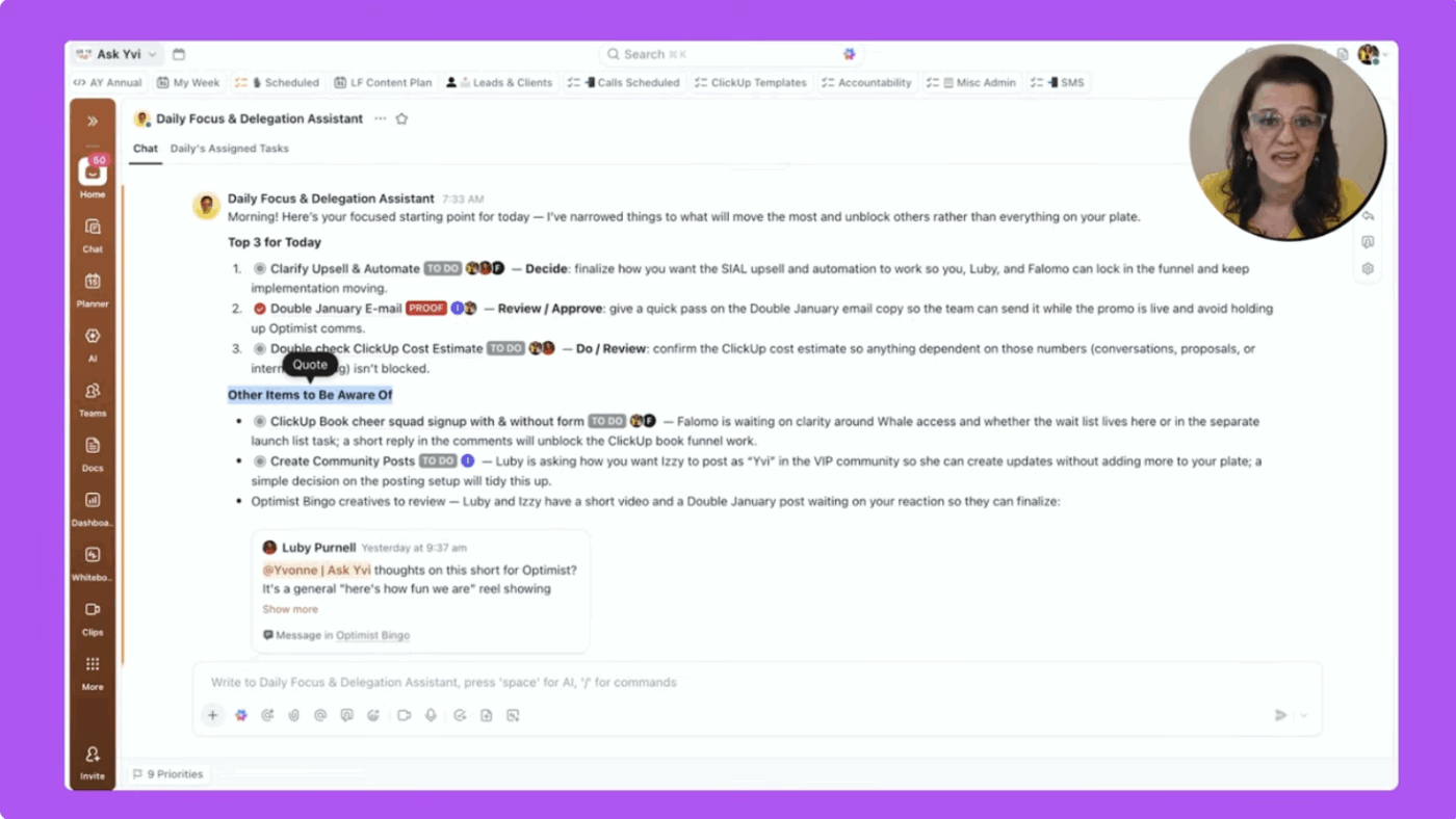 Task Prioritization with AI—Using a ClickUp Daily Focus Super Agent Other Items