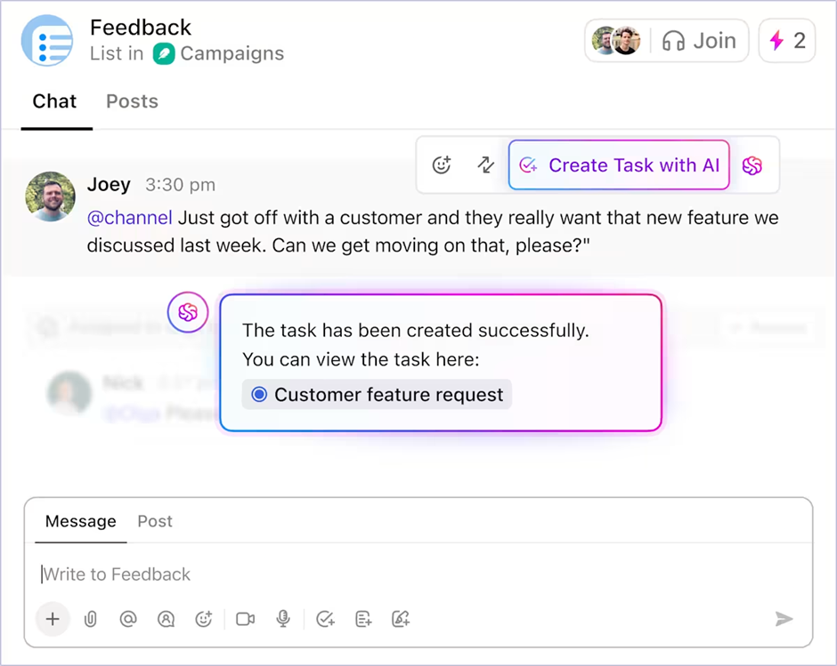 Track your work with multiple stakeholders in one space with ClickUp Tasks