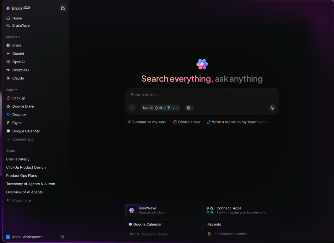 Chuyển đổi cập nhật công việc thành bản tóm tắt GTM có thể chia sẻ với ClickUp BrainGPT