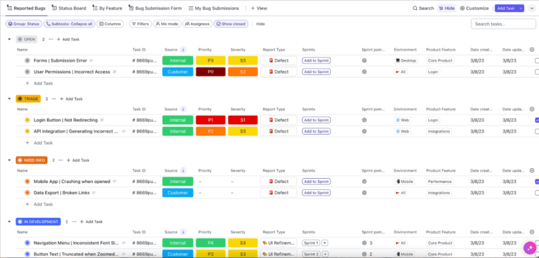 Use the ClickUp Agile Scrum Project Management Template to follow the standard Agile Scrum methodology