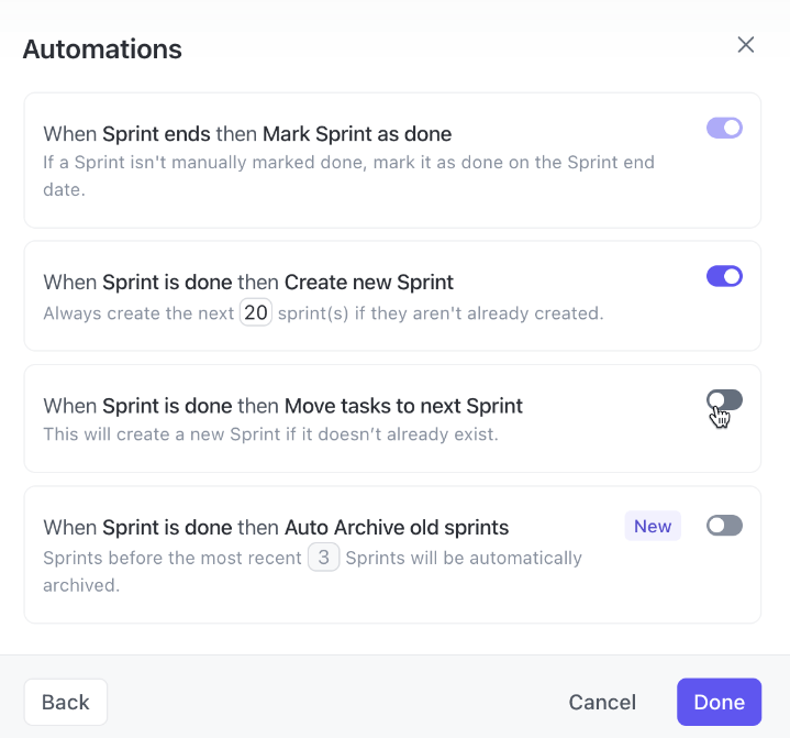 ClickUp Sprint Automations
