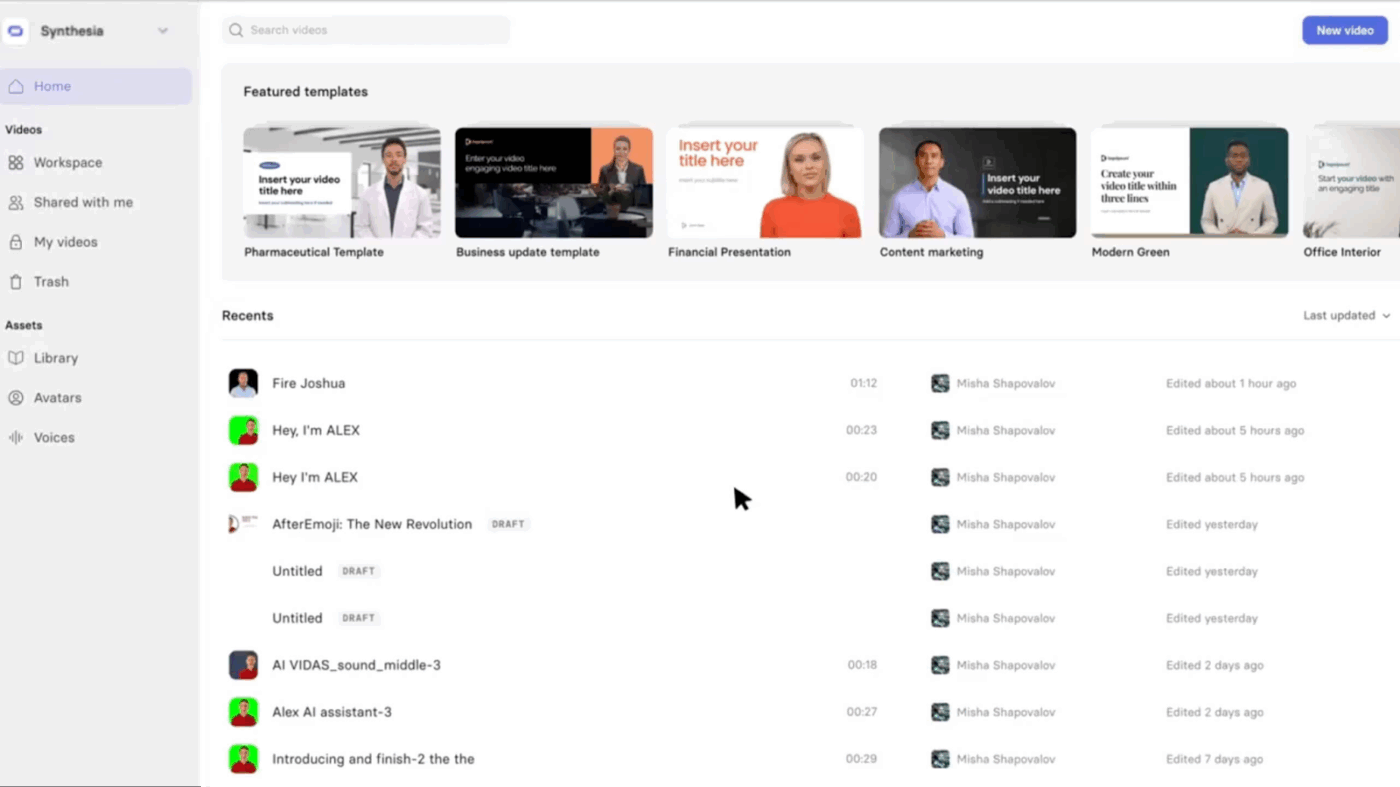 via Synthesia: ai animation tools