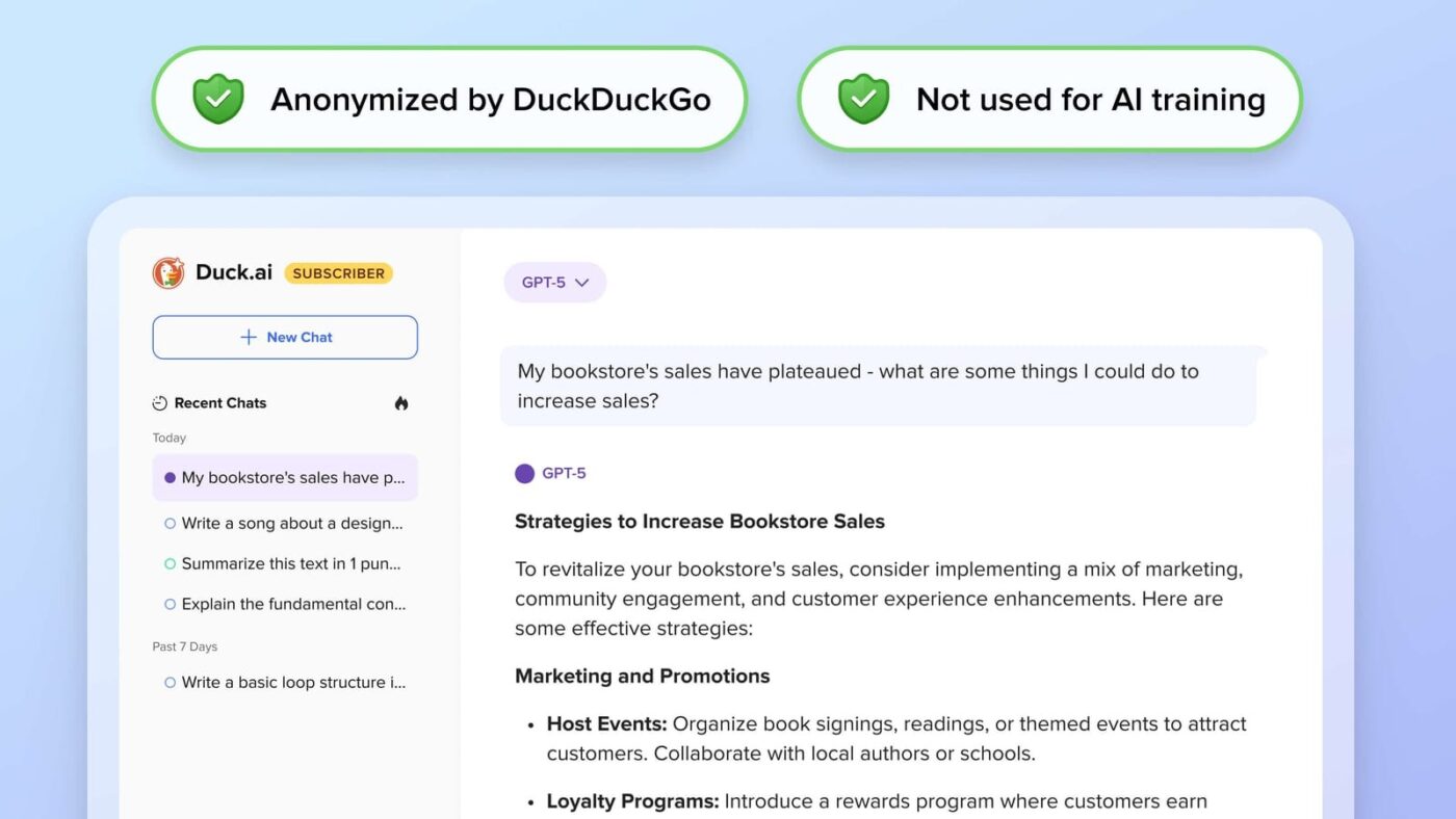Duck.ai-dashboard: de beste AI-tools voor privacybewuste teams