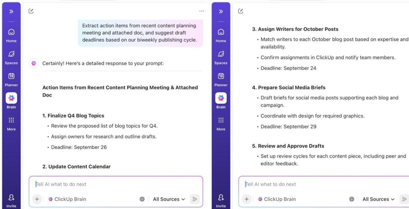 Tìm câu trả lời và tạo tóm tắt với ClickUp Brain: Các lựa chọn thay thế cho Boodlebox