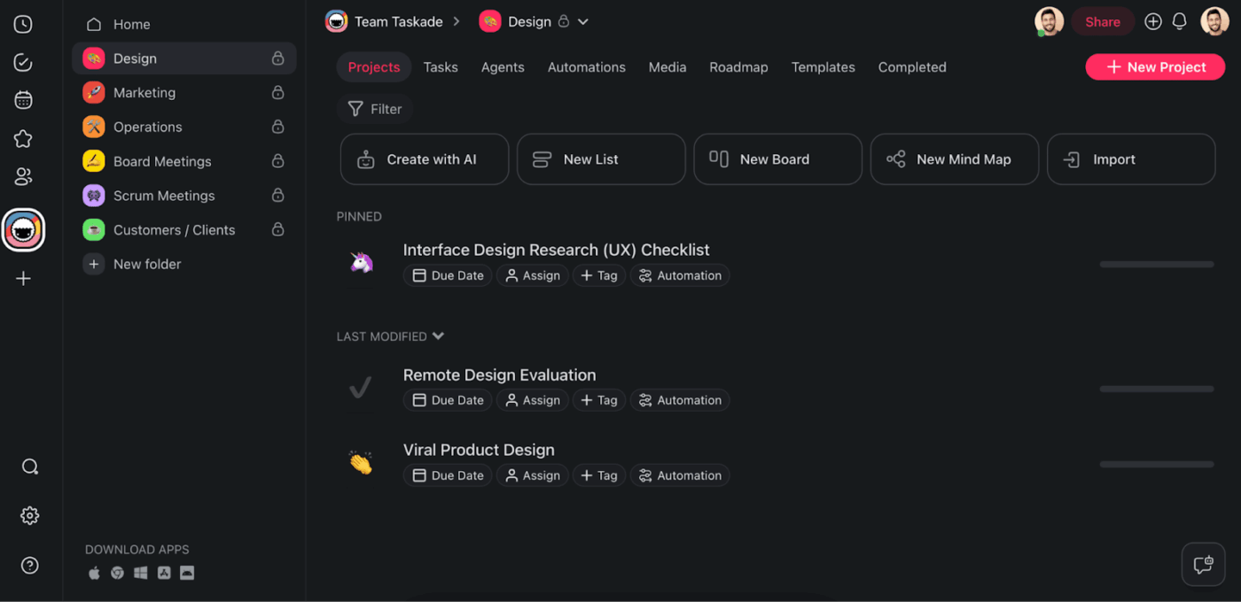Bảng điều khiển Taskade: Các lựa chọn thay thế cho BoodleBox