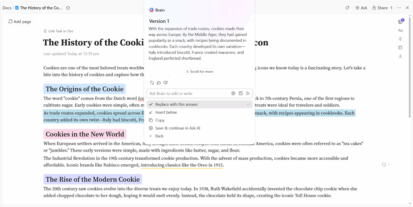 Use the Docs + Brain combo to write automation SOPs