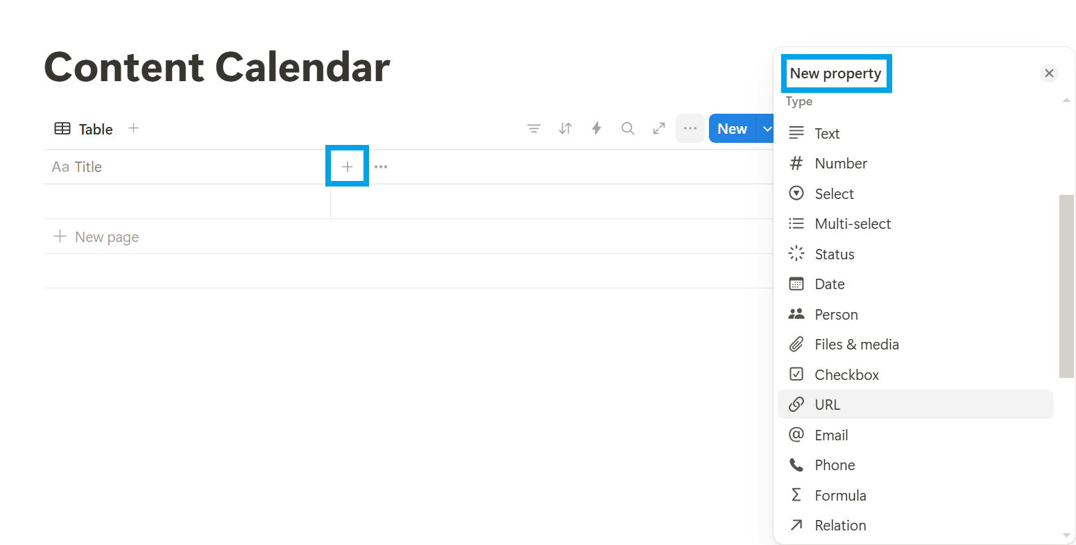 Table in Notion Notion database displayed as a table for structured tracking