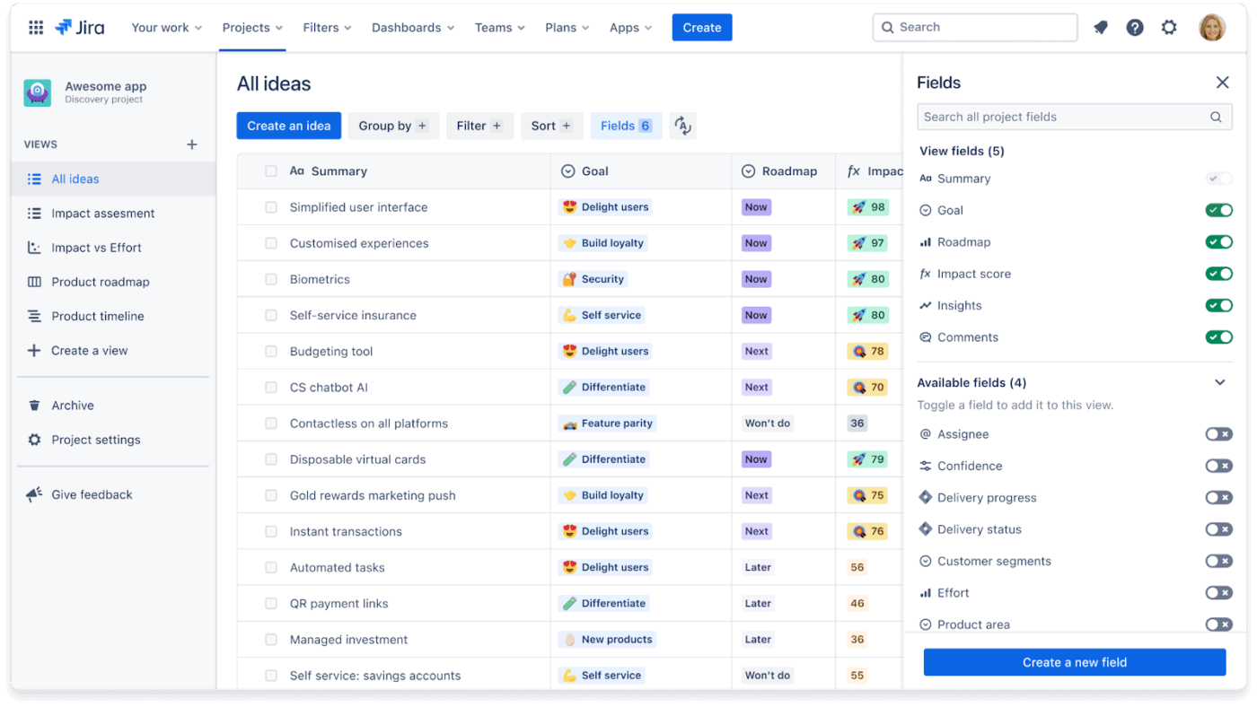 Jira dashboard : ai tools for product leadership