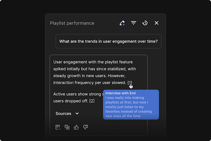 Dovetail AI dashboard