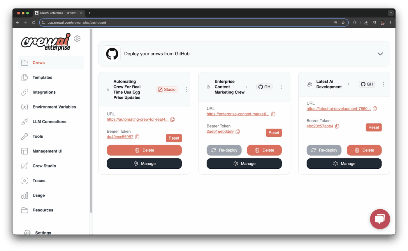 CrewAI Dashboard: mammouth ai alternatives