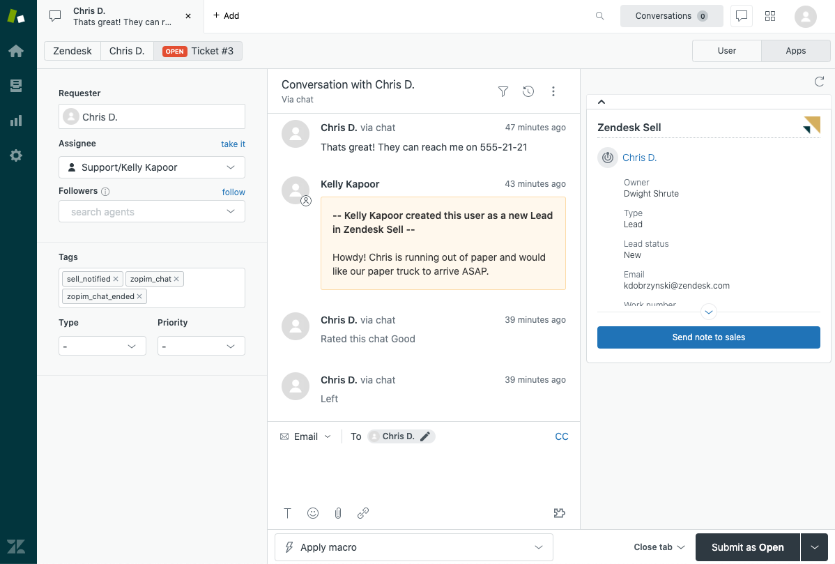 Zendesk dashboard: ai crm software
