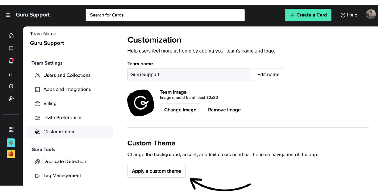 Guru dashboard : Enterprise Knowledge Management