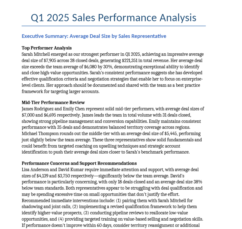 Claude’s summarized response of an Excel File downloadable as.DOCS : how to use Claude for spreadsheet analysis