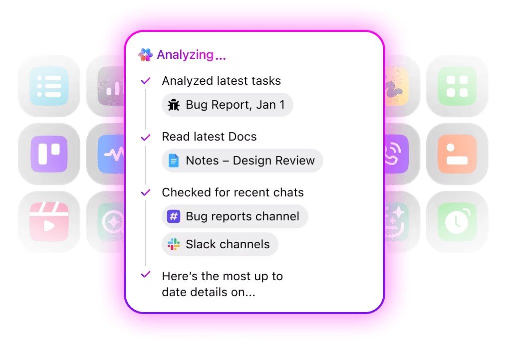 Find files and information from across your workspace and connected apps instantly with this AI-powered search
