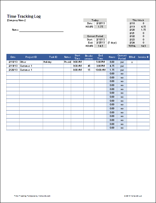 Client Therapy Session Tracker Template: Time tracker template by Vertex42