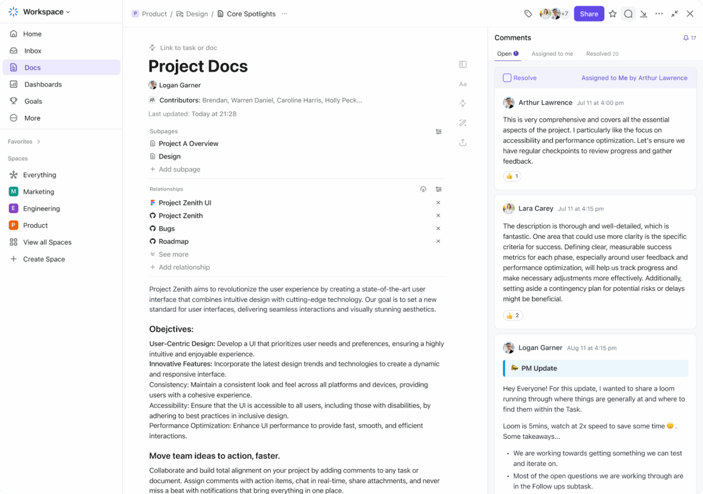 Document pricing hypotheses and centralize supporting research collaboratively with ClickUp Docs : Pricing Experiment Playbook
