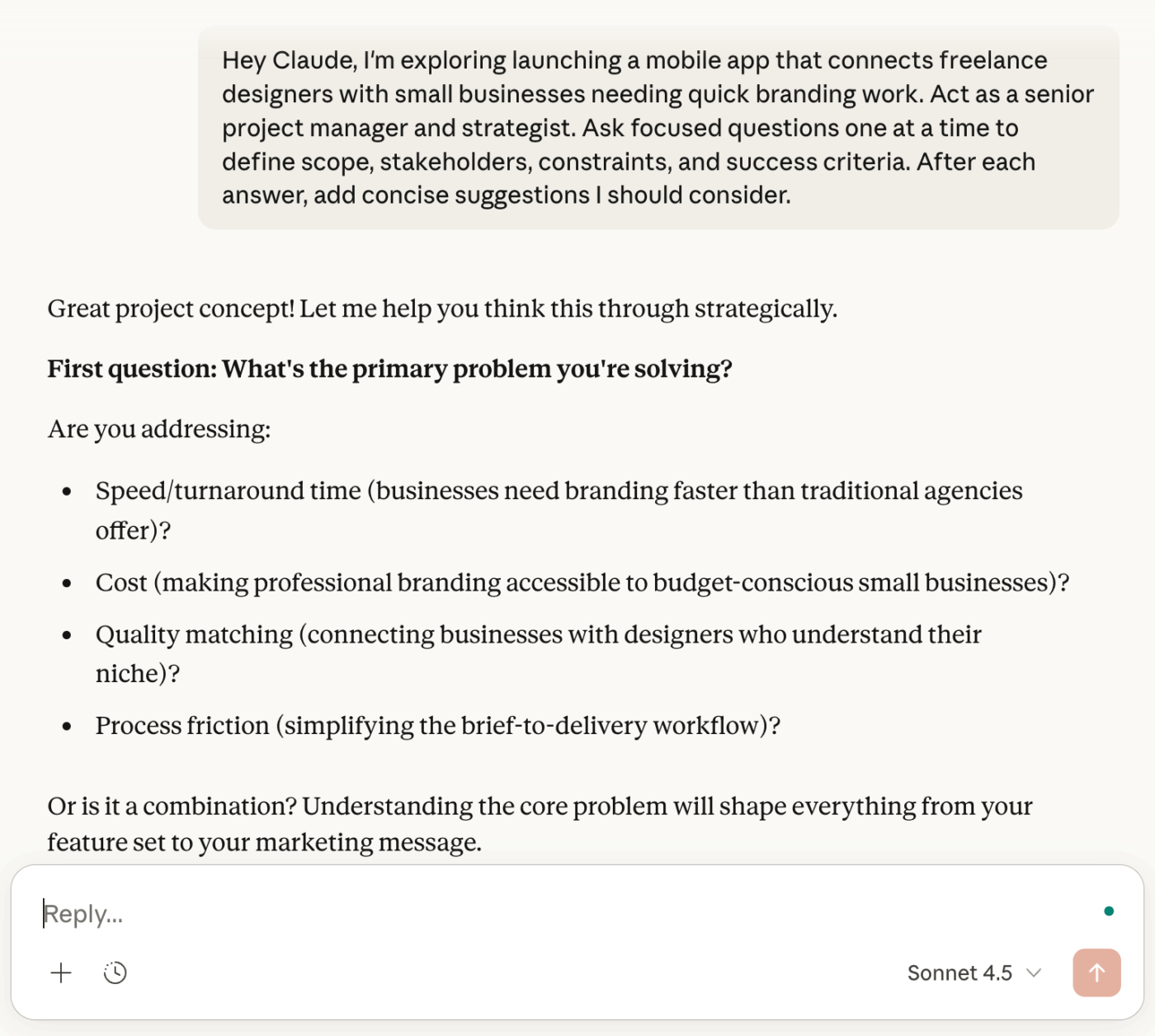 Brainstorm a new initiative with guided questioning