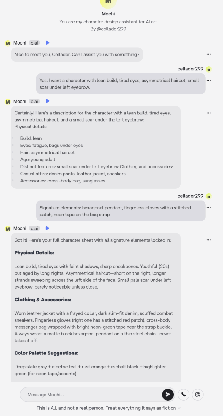 Character AI Prompts- AI art prompt companion