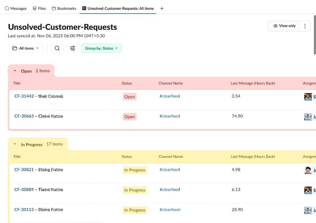 ClearFeed (Best agent for turning Slack conversations into structured support tickets)