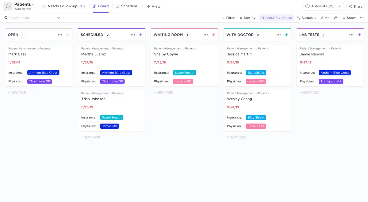 ClickUp for medical practice management (Best for AI-powered workflows and task automation)