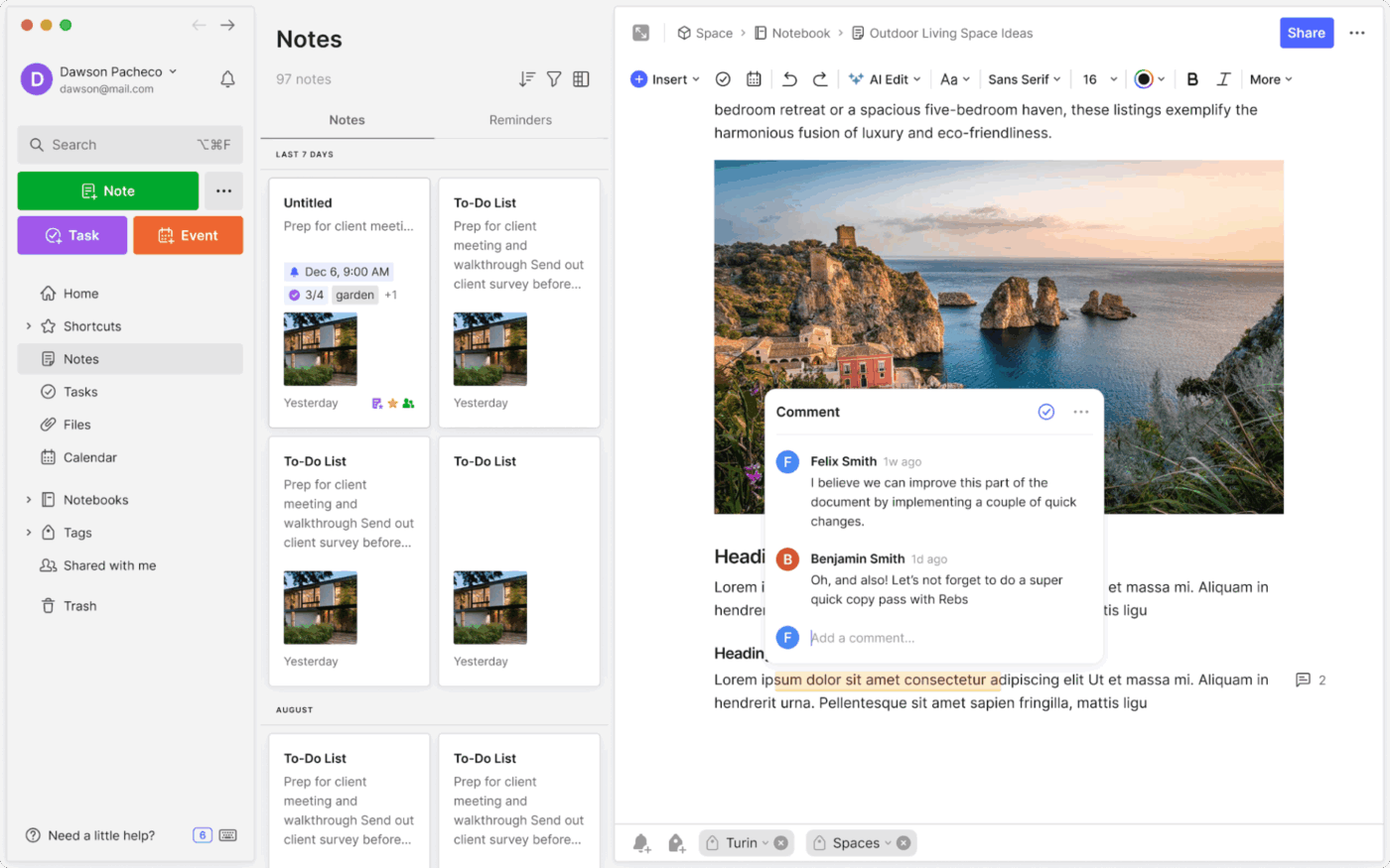 Evernote: Note taking app to capture ideas about the human body or any research in one place