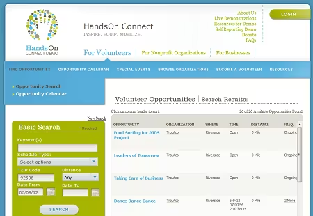 HandsOn Connect: Nonprofit platform to connect volunteers with opportunities and manage community programs