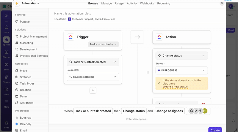 ClickUp Automations: how clickup uses task automation to eliminate manual project updates