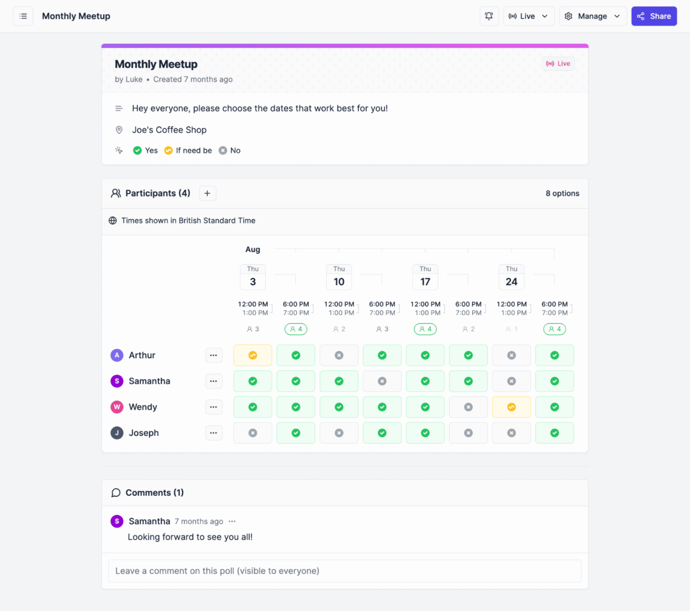 Rallly: Simple scheduling tool to coordinate group availability and plan volunteer events with ease