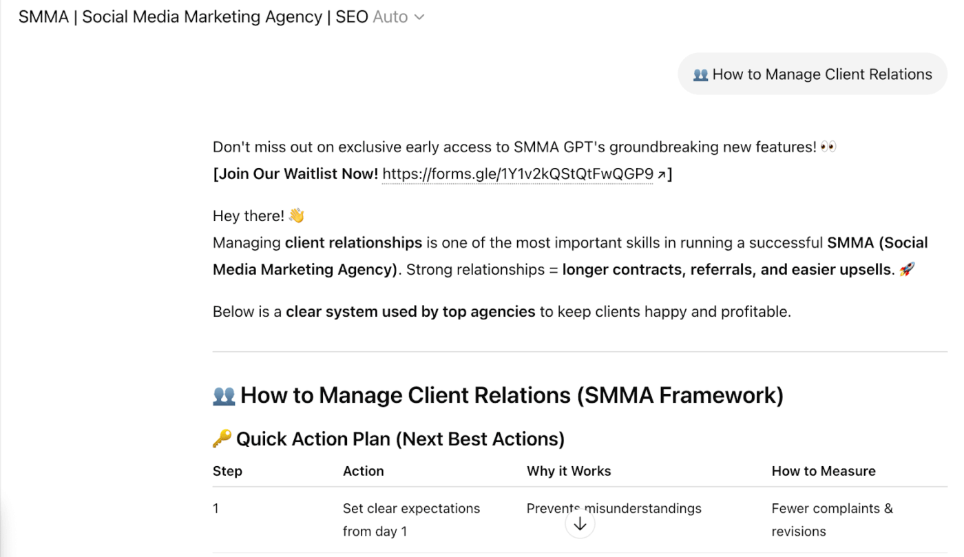 SMMA GPT (Best for managing social media marketing strategy and campaign content)