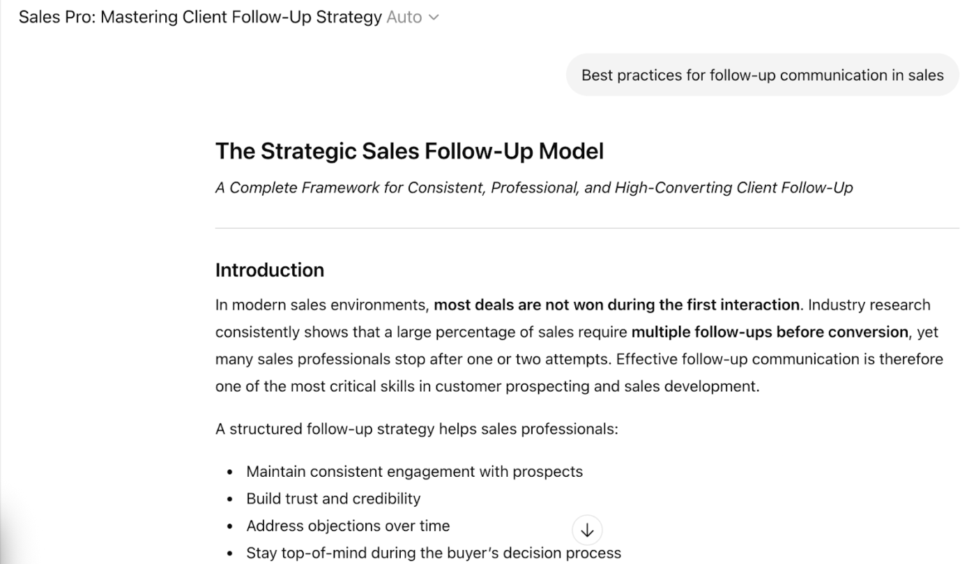 Sales Pro (Best for building smarter client follow-up and outreach strategies)