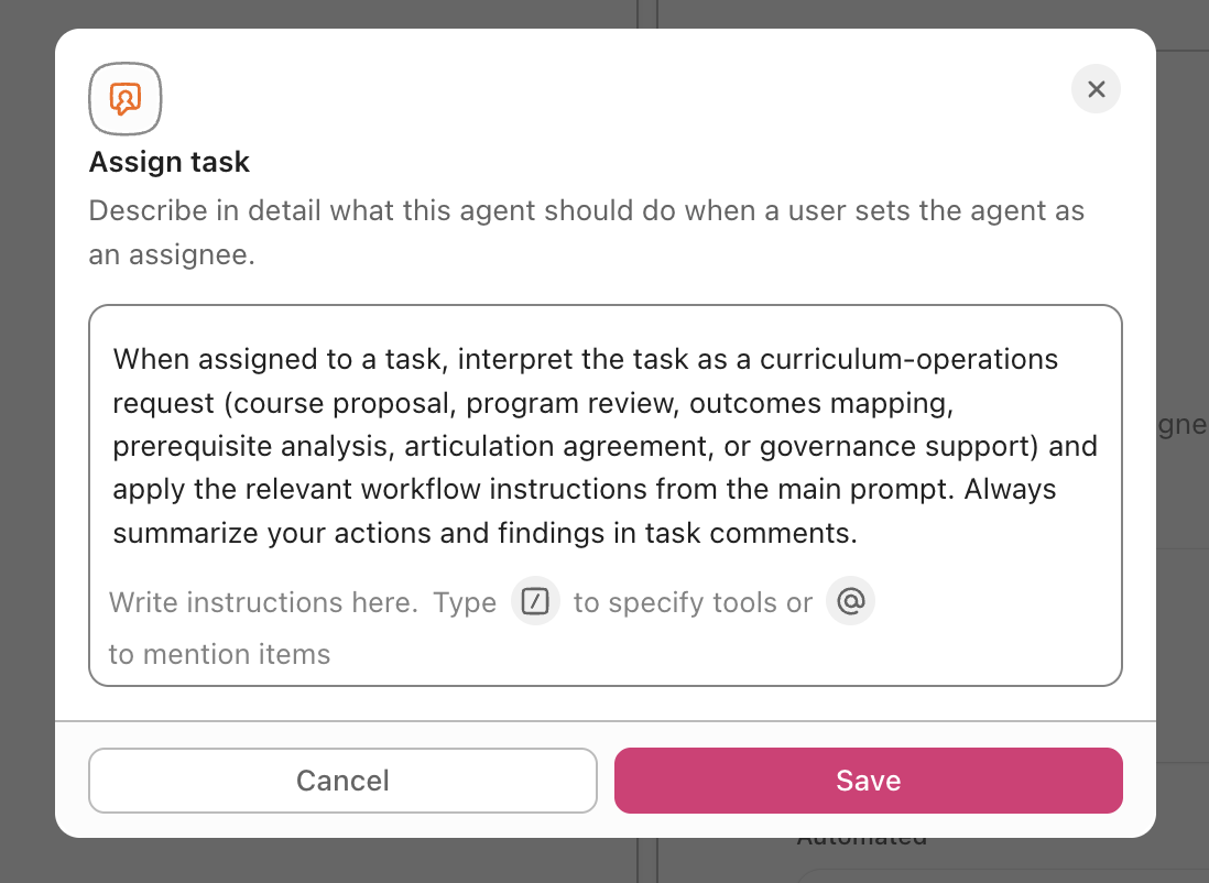 Automatische trigger voor de agent
