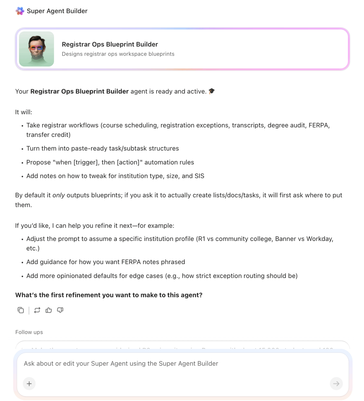 Operações de secretaria