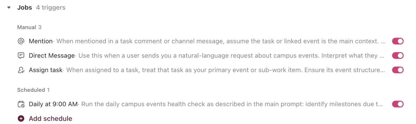 Pemicu Otomatisasi Agen Super untuk Manajemen Acara Kampus