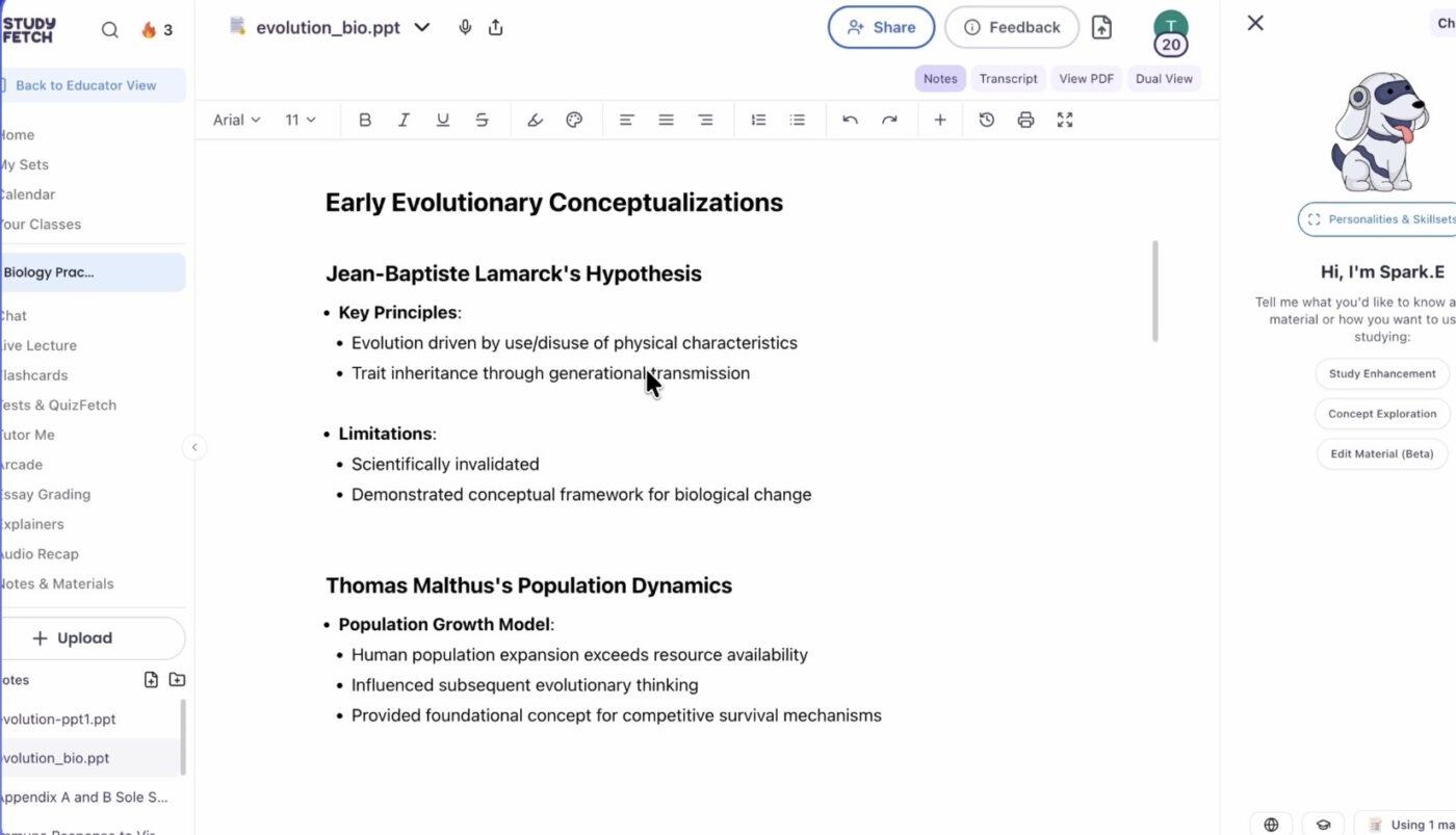 StudyFetch: AI study companion organizing notes and saving a lot of research time