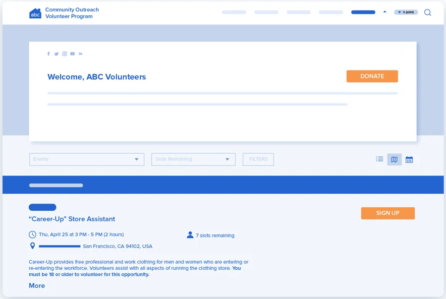 VolunteerHub: Platform to manage volunteer scheduling, communication, and event coordination easily