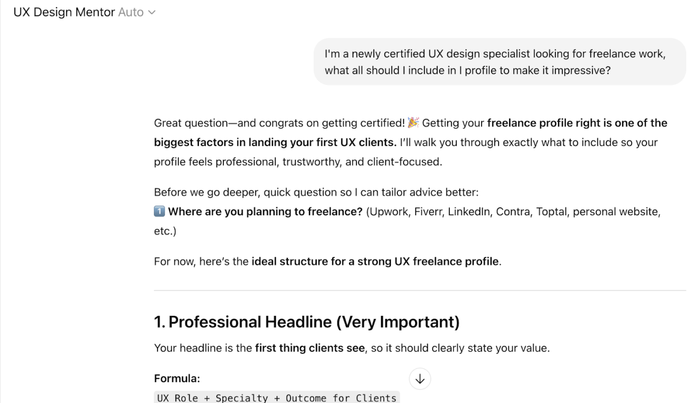 best gpts for agencies- UX design mentor