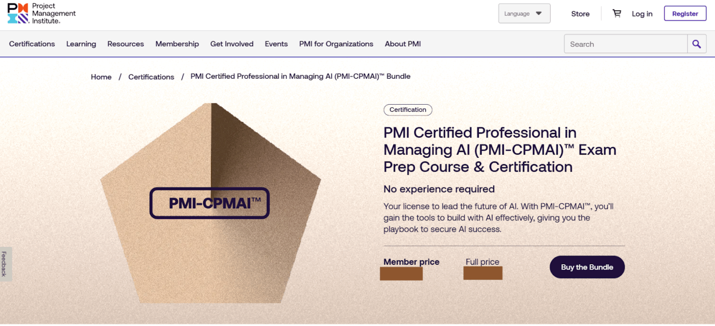 PMI - CPMAI - Project Management Certification