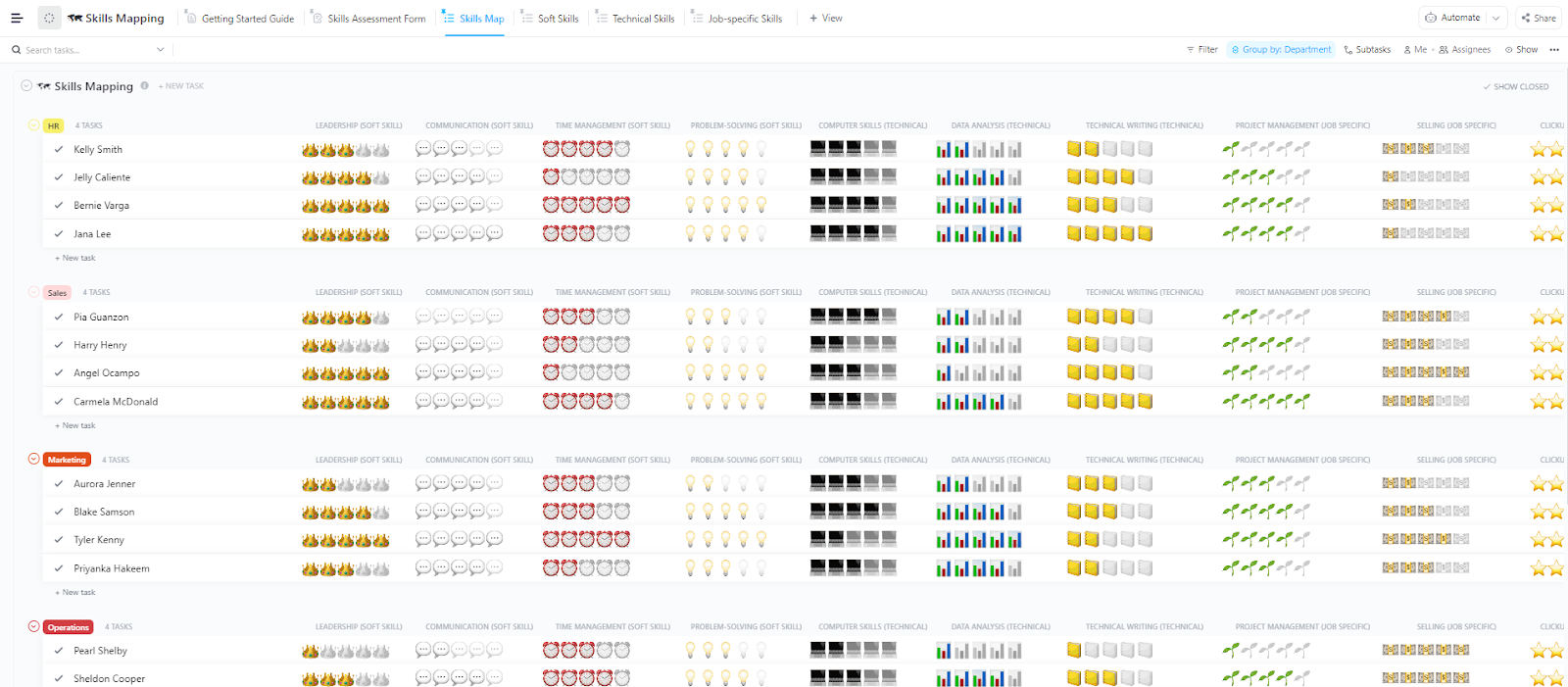 Skills Mapping Template by ClickUp