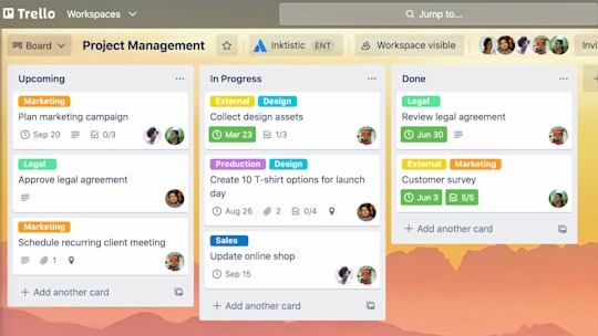 Trello dashboard: pm software designed for non-technical users