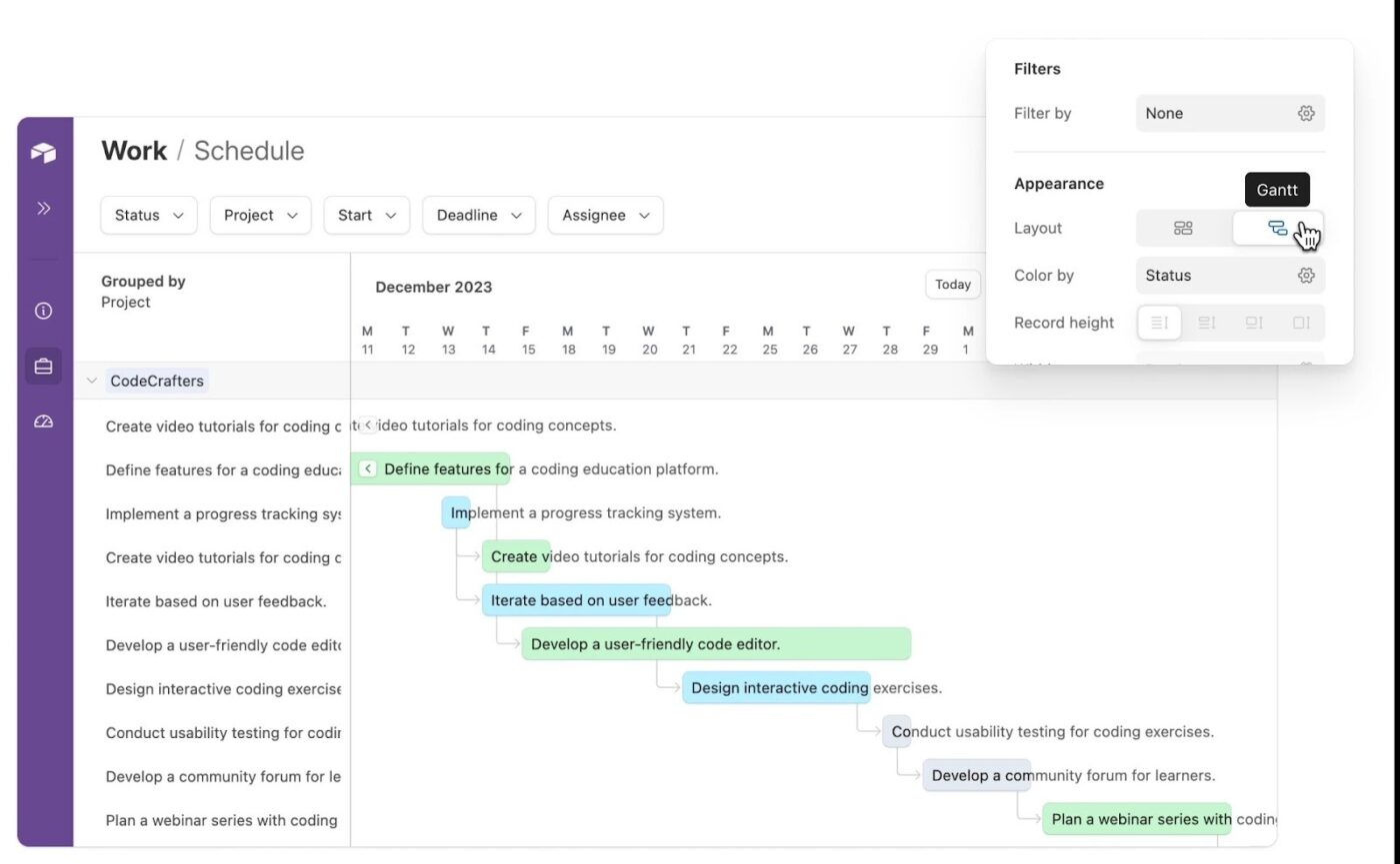 Airtable dashboard: pm software designed for non-technical users