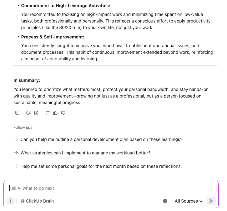 Summarize audio podcasts with ClickUp Brain
